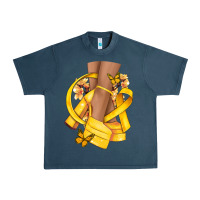 Midnight Navy Childhood Cancer diva yellow ribbon Urban Heavy Tee - NancyCooperArtShop