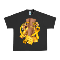 Pigment Black Childhood Cancer diva yellow ribbon Urban Heavy Tee - NancyCooperArtShop