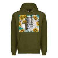 Army Green god says you are with sunflower Premium Hoodie - TumblerDesignByShophia