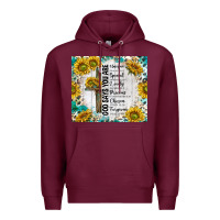 Burgundy god says you are with sunflower Premium Hoodie - TumblerDesignByShophia