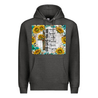 Charcoal Heather god says you are with sunflower Premium Hoodie - TumblerDesignByShophia