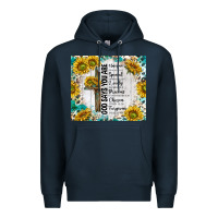 Navy god says you are with sunflower Premium Hoodie - TumblerDesignByShophia