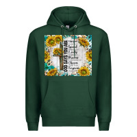 Sports Green god says you are with sunflower Premium Hoodie - TumblerDesignByShophia