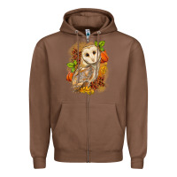 Chestnut Fall Owl Zipper Hoodie - LillyAllenDesigns