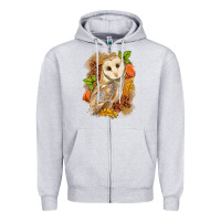 Heather Grey Fall Owl Zipper Hoodie - LillyAllenDesigns