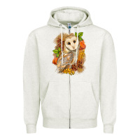 Oatmeal Heather Fall Owl Zipper Hoodie - LillyAllenDesigns