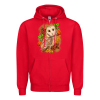 Red Fall Owl Zipper Hoodie - LillyAllenDesigns