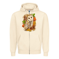 Sandshell Fall Owl Zipper Hoodie - LillyAllenDesigns