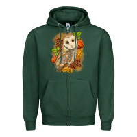 Sports Green Fall Owl Zipper Hoodie - LillyAllenDesigns
