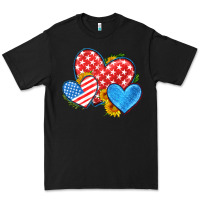 Black usa flag hearts with sunflower Premium Tee - HRA Design Shop
