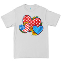 Dove Grey usa flag hearts with sunflower Premium Tee - HRA Design Shop