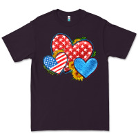 Plum usa flag hearts with sunflower Premium Tee - HRA Design Shop