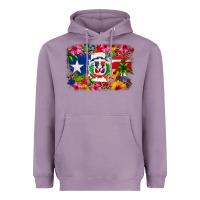Lavender Dominican Republic and Puerto Rico Flag Heavyweight Hoodie - texasbilliewilder
