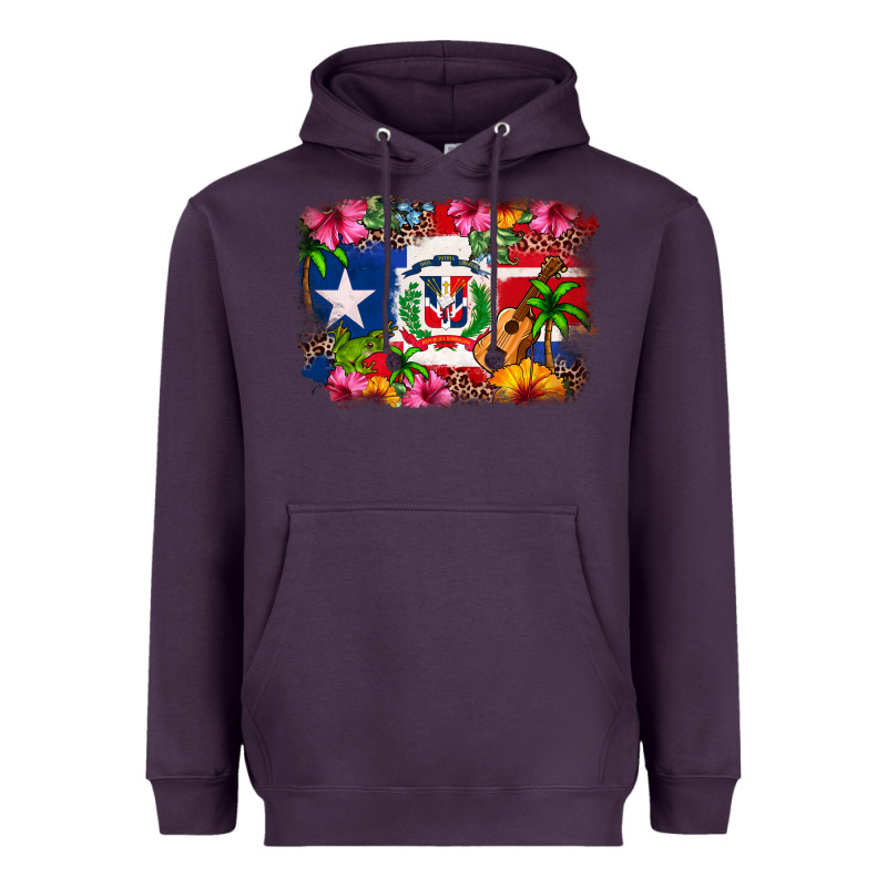 Dominican Republic And Puerto Rico Flag Heavyweight Hoodie by texasbilliewilder | Teevron