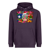 Plum Dominican Republic and Puerto Rico Flag Heavyweight Hoodie - texasbilliewilder