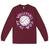 Burgundy in my volleyball era Long Sleeve Tee - MaliasSmallBusiness