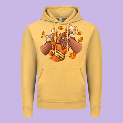 Black Girl Fall Sneakers Vintage Hoodie Designed By Ranaportraitstore