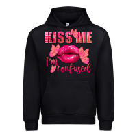 Black Kiss me i'm so confused Valentine's Day Urban Hoodie - FaDigitalArtStudio