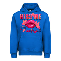 Cobalt Kiss me i'm so confused Valentine's Day Urban Hoodie - FaDigitalArtStudio