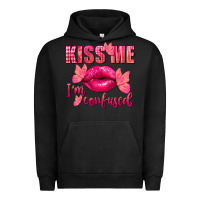 Pigment Black Kiss me i'm so confused Valentine's Day Urban Hoodie - FaDigitalArtStudio