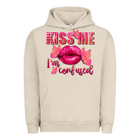 Pigment French Oak Kiss me i'm so confused Valentine's Day Urban Hoodie - FaDigitalArtStudio