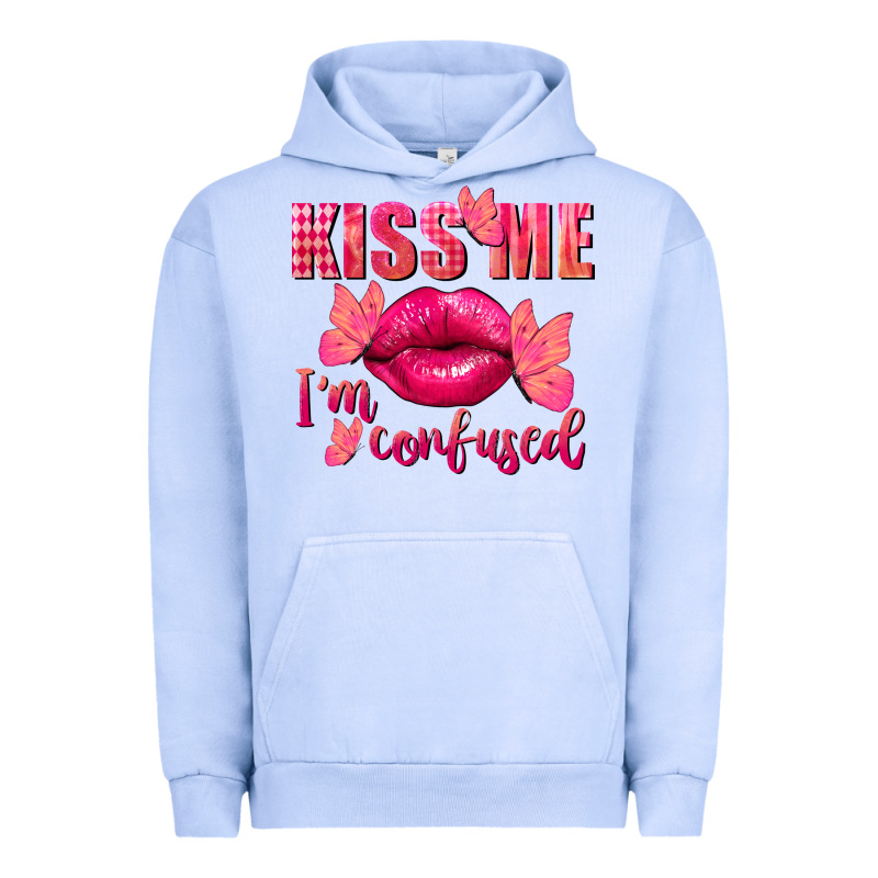 Kiss Me I'm So Confused Valentine's Day Urban Hoodie by FaDigitalArtStudio | Teevron