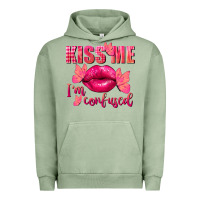 Pigment Oil Green Kiss me i'm so confused Valentine's Day Urban Hoodie - FaDigitalArtStudio