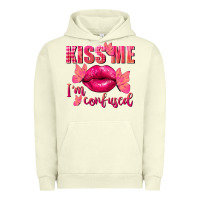 Pigment Pistachio Kiss me i'm so confused Valentine's Day Urban Hoodie - FaDigitalArtStudio