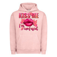 Pigment Salmon Kiss me i'm so confused Valentine's Day Urban Hoodie - FaDigitalArtStudio