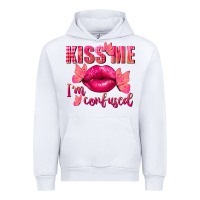 White Kiss me i'm so confused Valentine's Day Urban Hoodie - FaDigitalArtStudio