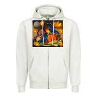 Oatmeal Heather Fall Crow Zipper Hoodie - LillyAllenDesigns