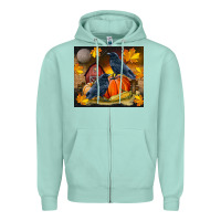 Seafoam Fall Crow Zipper Hoodie - LillyAllenDesigns