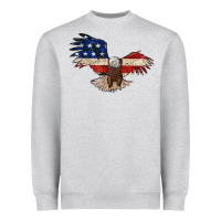 Heather Grey 4th july eagle Heavyweight Sweatshirt - MaliasSmallBusiness
