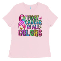 Bubblegum Pink fight cancer in all colors Ladies Tee - texasbilliewilder