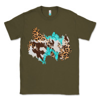 Army Green cowhide leopard turquoise patch Classic Tee - AdoDesignShop