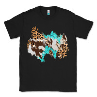 Black cowhide leopard turquoise patch Classic Tee - AdoDesignShop