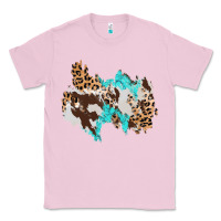 Bubblegum Pink cowhide leopard turquoise patch Classic Tee - AdoDesignShop