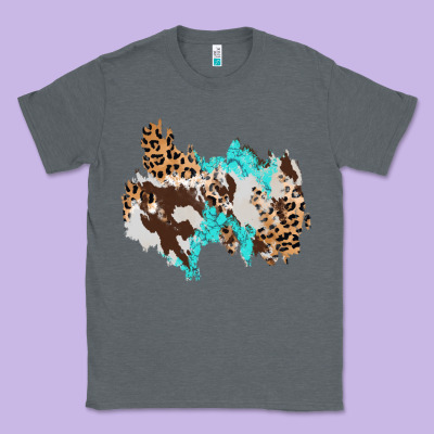 Cowhide Leopard Turquoise Patch Classic Tee Designed By Adodesignshop