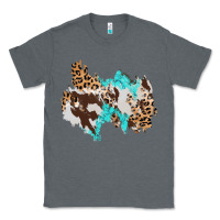 Charcoal Heather cowhide leopard turquoise patch Classic Tee - AdoDesignShop