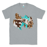 Heather Grey cowhide leopard turquoise patch Classic Tee - AdoDesignShop