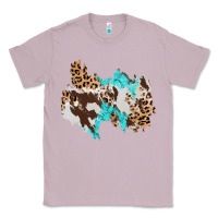 Lilac cowhide leopard turquoise patch Classic Tee - AdoDesignShop