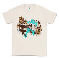 Natural cowhide leopard turquoise patch Classic Tee - AdoDesignShop