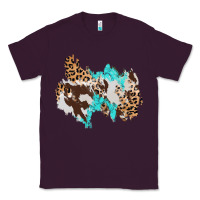 Plum cowhide leopard turquoise patch Classic Tee - AdoDesignShop