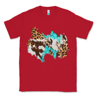 Red cowhide leopard turquoise patch Classic Tee - AdoDesignShop
