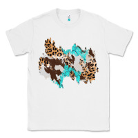 White cowhide leopard turquoise patch Classic Tee - AdoDesignShop
