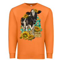 Carrot Sunflowers Cow Premium Sweatshirt - texasbilliewilder