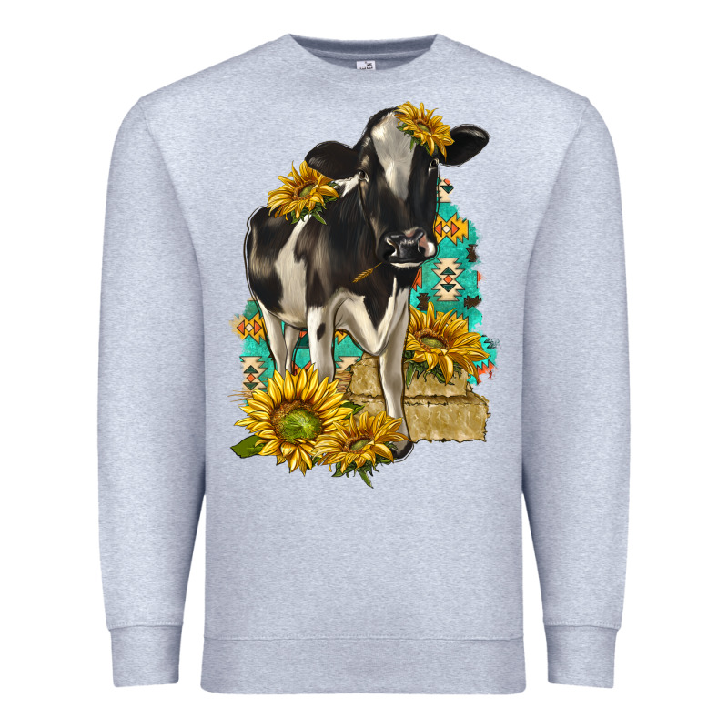 Sunflowers Cow Premium Sweatshirt by texasbilliewilder | Teevron