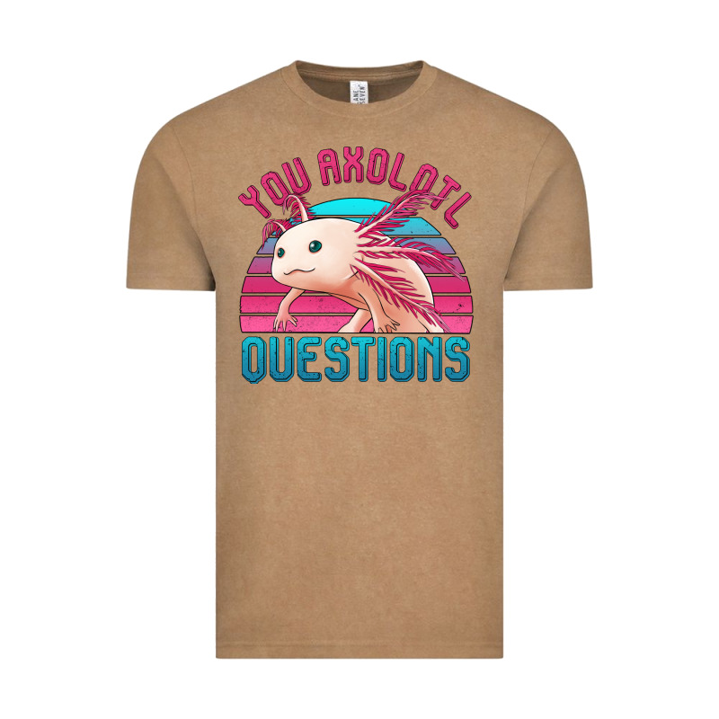 You Axolotl Questions 80's Retro Sunset Vintage Tee by Jasminsmagicworld | Teevron