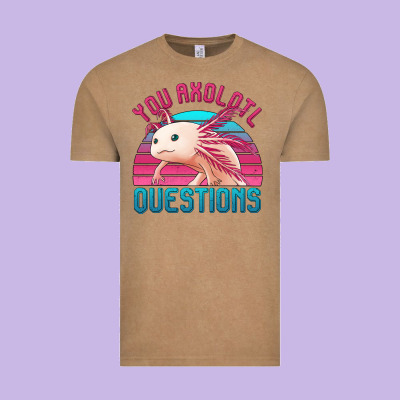 You Axolotl Questions 80's Retro Sunset Vintage Tee Designed By Jasminsmagicworld