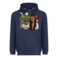 Navy black teacher magic with afro Heavyweight Hoodie - NancyCooperArtShop